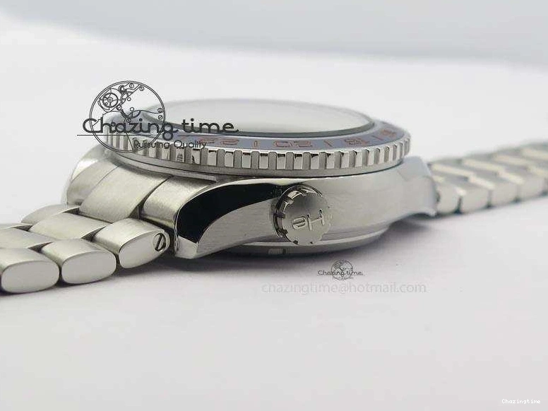 0523 Planet Ocean GMT 43.5mm V6F Goodplanet Orange Marker Blue Dial On SS Bracelet A ModernLook 8215